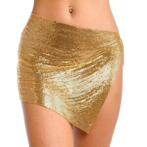 Lumi Shop Gold Sun Metallic Chainmail Skirt